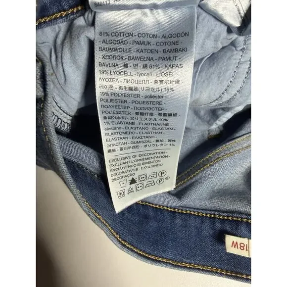 Levi’s 18W Womens Plus Mid Rise Straight Leg Jeans Stretch Blue Denim Pants - Picture 3 of 9